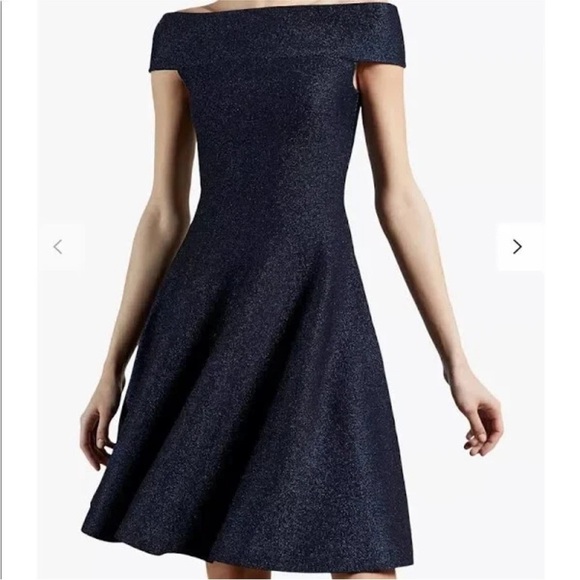Ted Baker Strapless Midnight Blue Sparkle Dress Size 6 - Picture 4 of 14